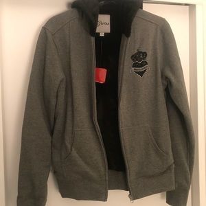 Fur lined sweatshirt